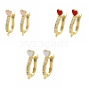 Brass Micro Pave Clear Cubic Zirconia Hoop Earring Findings EJEW-C185-01G-1