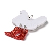 10Pcs 5 Colors Opaque Printed Acrylic Big Pendants SACR-FS0001-25-3