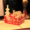 Merry Christmas 3D Pop Up Christmas House Greeting Cards X-DIY-N0001-117R-3