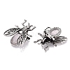 Natural Rose Quartz & Alloy Lapel Pin Brooches GG-N001-04AS-01-2
