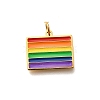 Pride 304 Stainless Steel Enamel Pendants STAS-B079-01G-13-1