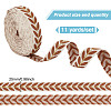 about 10.5~11 yards Ethnic Style Polycotton Jacquard Leaf Ribbons OCOR-GO0001-15D-2