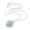 201 Stainless Steel Crystal Stone Cage Pendant Necklaces NJEW-JN04754-2