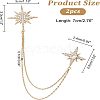  2Pcs Star with Tassel Chain Brooch Pin JEWB-NB0001-12-4