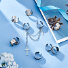 10Pcs 5 Styles 304 Stainless Steel Open Cuff Ring Components STAS-UN0054-83P-2