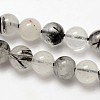 Natural Black Rutilated Quartz Round Beads Strands X-G-E251-30-6mm-2