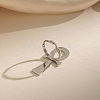 304 Stainless Steel Cuff Open Rings for Women WJ3618-2-2