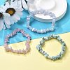 Chips Natural Larimar & Blue Lace Agate & Kunzite Beaded Stretch Bracelets Sets X-BJEW-JB05332-01-1