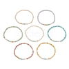 7Pcs Natural & Synthetic Mixed Gemstone & Brass Beads Stretch Bracelets for Women BJEW-JB13334-2
