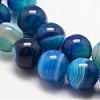 Natural Striped Agate/Banded Agate Bead Strands G-K166-13-10mm-06-3