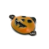 Halloween Brass Orange Enamel Connector Charms KK-F915-04B-B-2