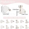 48Pcs 6 Styles Textured Heart 304 Stainless Steel Stud Earring Findings STAS-SP0001-48-2