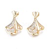 Brass Micro Pave Clear Cubic Zirconia Pendants KK-N232-239-3