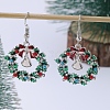 Christmas Wreath & Bell Alloy Rhinestone Pendant Necklaces & Dangle Earrings & Charm Bracelets & Brooch Sets WG06691-10-6