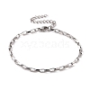 Non-Tarnish 304 Stainless Steel Venetian Chain Bracelet for Men Women BJEW-E031-09P-1
