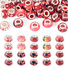 30Pcs Printed Transparent Resin European Beads RESI-TADJ0001-03G-1