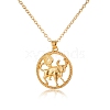 Alloy Flat Round with Constellation Pendant Necklaces PW-WG52384-02-1