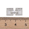 925 Sterling Silver Micro Pave Clear Cubic Zirconia Fold Over Clasps STER-P060-38P-3