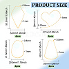 BENECREAT 16Pcs 4 Style Heart & Egg & Polygon & Fan Brass Hoop Earrings Findings KK-BC0011-93-2