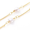 Heart Glass Beaded Chain Necklaces NJEW-JN03394-2
