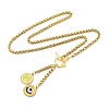 Ion Plating(IP) 304 Stainless Steel Green Yellow Enamel Letter & Eye Pendant Wheat Chain Necklaces STAS-Z102-01G-M-2