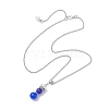 Handmade Glass Beaded Prince with Crown Pendant 304 Stainless Steel Cable Necklaces for Women NJEW-JN05447-02-4