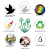 4PCS 2 Styles PVC Stickers Dazzling Color Window Stickers 3D Laser Mushroom Electrostatic Glass Window Stickers JX827A-5