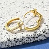 Brass Clear Cubic Zirconia Hoop Earrings EJEW-M047-04G-3