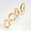 Brass Crushed Ice Pattern Finger Rings FS-WG1F485-03-3