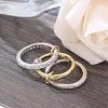 Stainless Steel Micro Pave Clear Cubic Zirconia Stackable Finger Rings WGD96BD-02-3