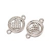 Brass Micro Pave Grade AAA Cubic Zirconia Links ZIRC-O009-15P-NR-1