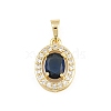 Brass Micro Pave Blue Cubic Zirconia Pendants KK-E798-15G-1
