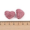 Heart Shaped Polymer Clay Rhinestone Beads CLAY-NH0002-02C-3