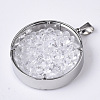 Dyed/Electroplate Natural Gemstone or Rhinestone Pendants G-R463-03-2