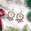 Christmas Themed Handmade Glass Seed Beads Dangle Earrings EJEW-MZ00488-01-1