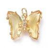 Brass Micro Pave Clear Cubic Zirconia Pendant ZIRC-P079-B02-02-1