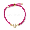 Adjustable Nylon Cord Bracelets X-BJEW-C096-01G-21-4