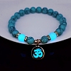 Synthetic Turquoise Stretch Bracelet PW-WG54122-04-1
