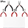 5Pcs 5 Styles Carbon Steel Jewelry Pliers AJEW-YW0001-19-1