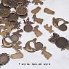 Alloy Pendant Cabochon Settings PALLOY-OC0001-42-5