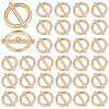 40Pcs 1-Hole Alloy Shank Buttons BUTT-MA0001-18KCG-1