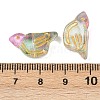 Electroplate and Golden Metal Enlaced Glass Beads EGLA-T029-03C-3