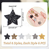 AHADERMAKER 36Pcs 6 Style Star Glitter Hotfix Rhinestone FIND-GA0003-05-2