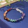 Chakra Chips Natural Gemstone Beaded Anklets AJEW-AN00390-4