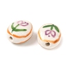 Flower Theme Handmade Porcelain Beads LAMP-D303-06A-2
