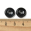 Natural Dyed & Heated Black Agate Donut/Pi Disc Charms G-G142-01D-3