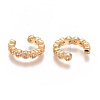 Golden Plated Brass Micro Pave Cubic Zirconia Cuff Earrings EJEW-L244-22B-2
