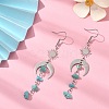 Synthetic Turquoise Chips Tassel Dangle Earrings EJEW-TA00260-02-3