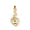 Brass Micro Pave Cubic Zirconia Pendants KK-C108-01E-G-3