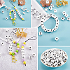 20Pcs White Cube Letter Silicone Beads SIL-YWC0003-06R-7